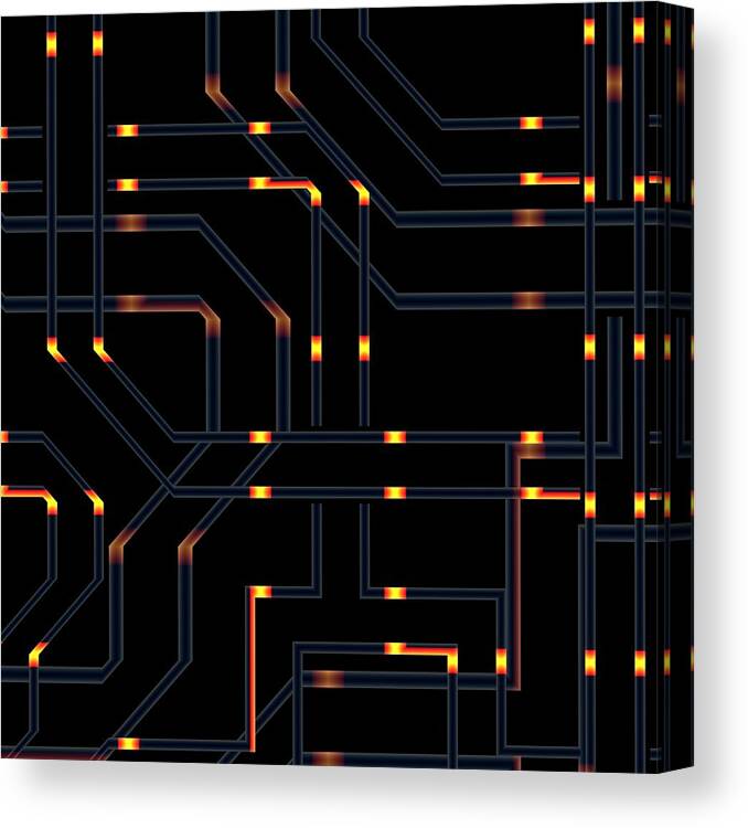 Technology Canvas Print featuring the drawing Quantum computing, illustration #2 by Mehau Kulyk/science Photo Library