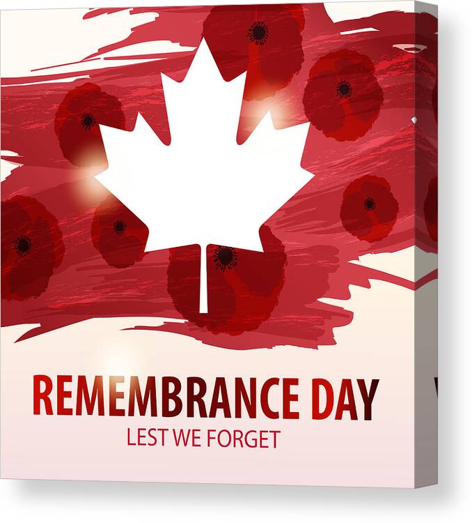Tranquility Canvas Print featuring the drawing Remembrance Day Canada #2 by Exxorian