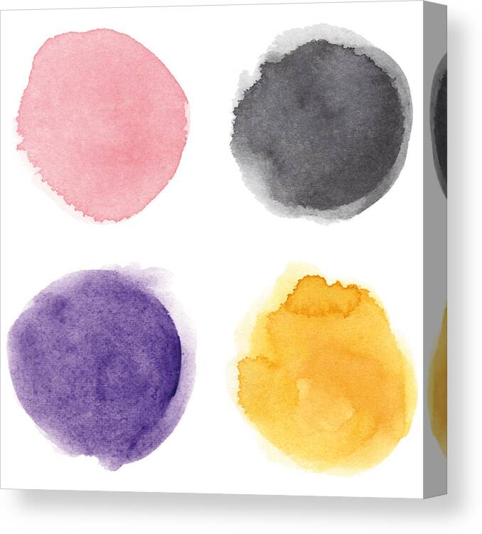 Art Canvas Print featuring the drawing Round multicolored watercolor spots #2 by Ollustrator