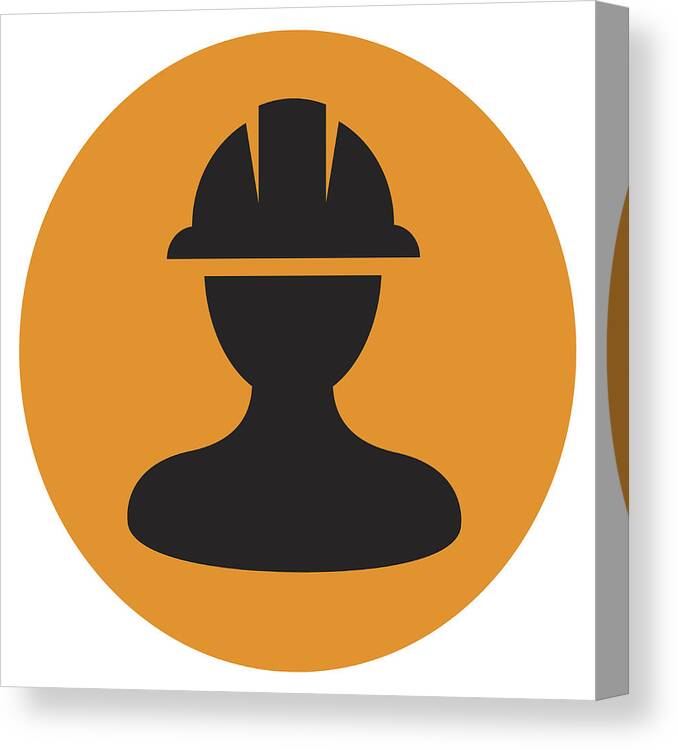 Engineer Canvas Print featuring the drawing Safety Helmet Icon #2 by Et-artworks