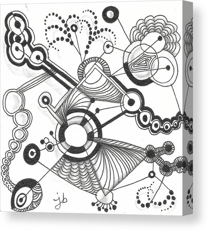 Zentangle Canvas Print featuring the drawing Untitled #1 by Jan Steinle