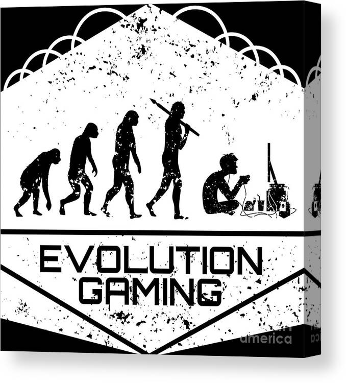 Gamer Canvas Print featuring the digital art Video Gaming Evolution #2 by Mister Tee