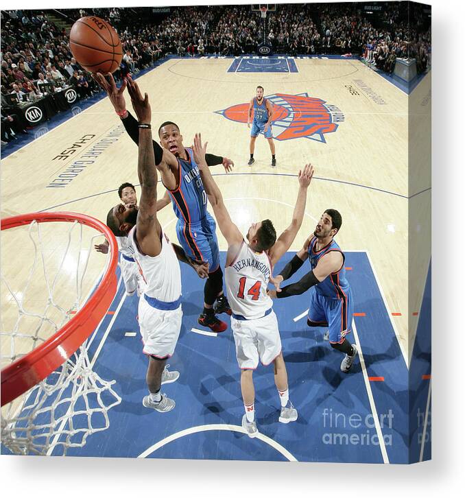 Russell Westbrook Canvas Print featuring the photograph Russell Westbrook #23 by Nathaniel S. Butler