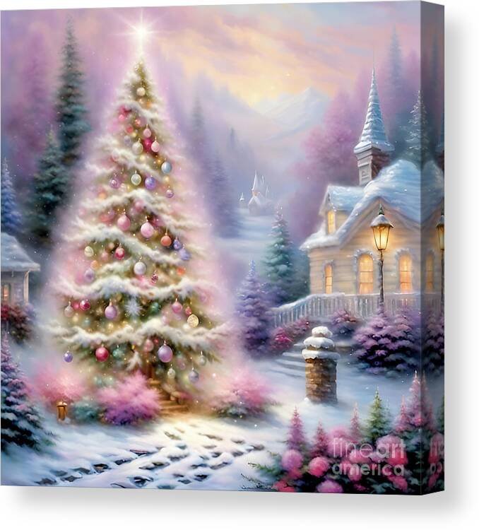Christmas Canvas Print featuring the photograph Christmas Tree Cottage #3 by Glenn Franco Simmons