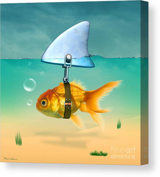 Gold Fish Canvas Print featuring the digital art Gold Fish by Mark Ashkenazi
