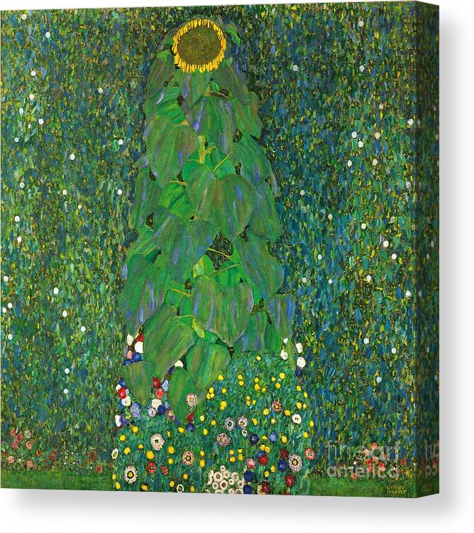 The Sunflower Canvas Print featuring the painting The Sunflower #3 by Gustav Klimt