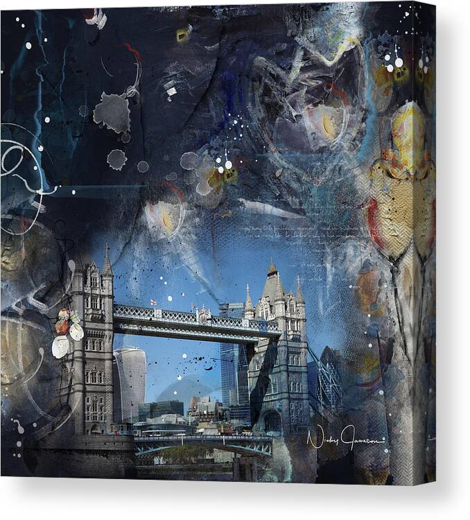 Towerbridge Canvas Print featuring the digital art Tower Bridge #2 by Nicky Jameson
