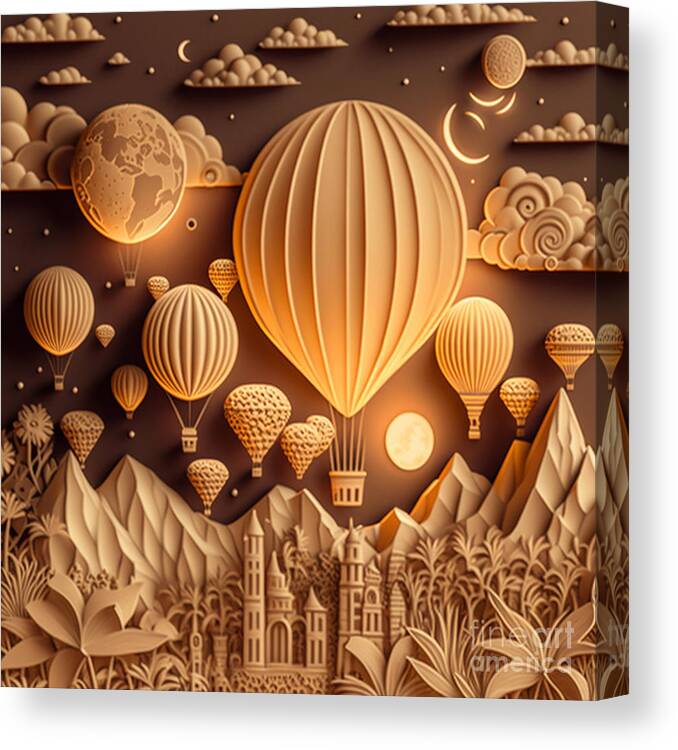 Balloons Canvas Print featuring the digital art Balloons by Jay Schankman