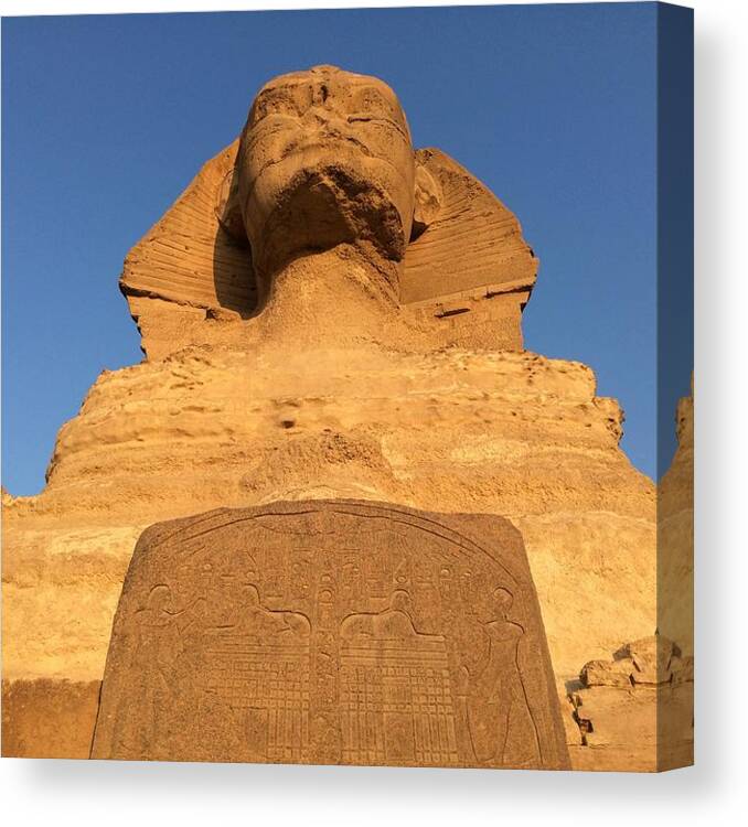 Giza Canvas Print featuring the photograph Great Sphinx #4 by Trevor Grassi