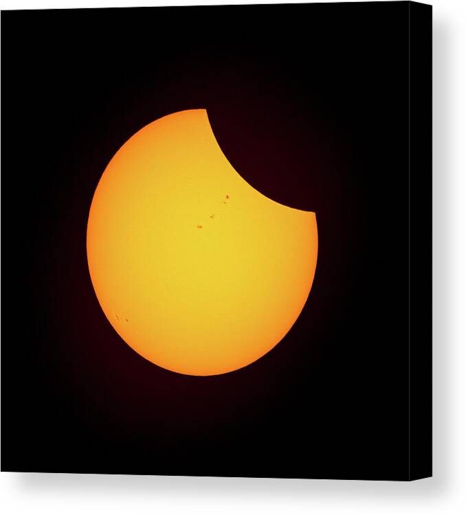 Solar Eclipse Canvas Print featuring the photograph Partial Solar Eclipse #1 by David Beechum