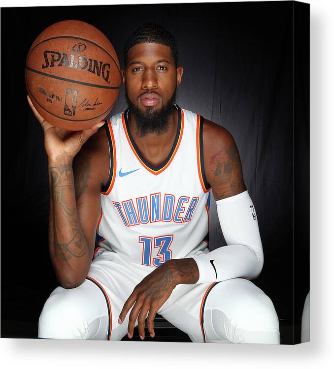 Media Day Canvas Print featuring the photograph Paul George by Layne Murdoch