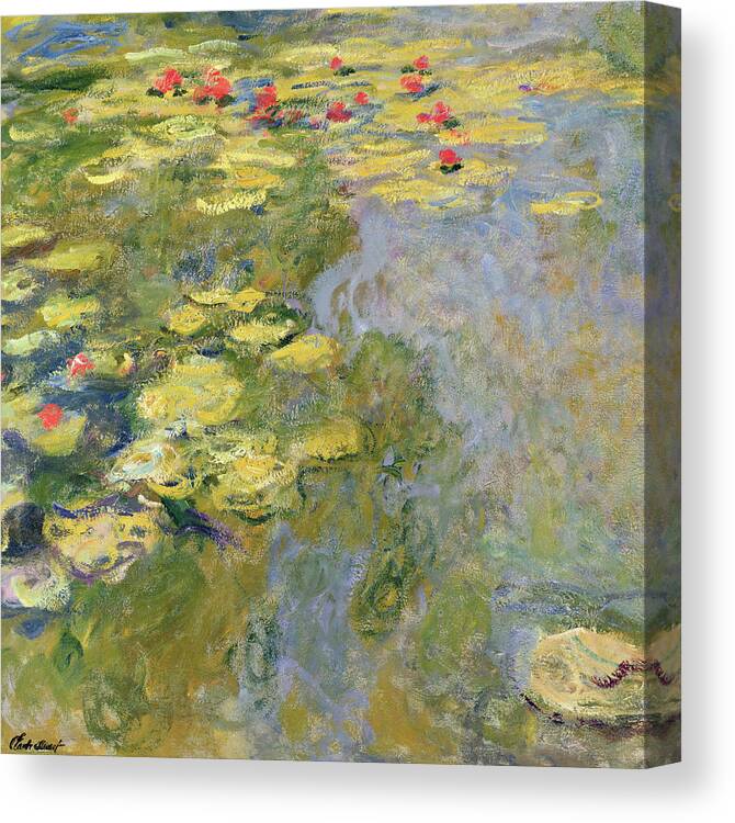 Impressionism Canvas Print featuring the painting The Waterlily Pond by Claude Monet