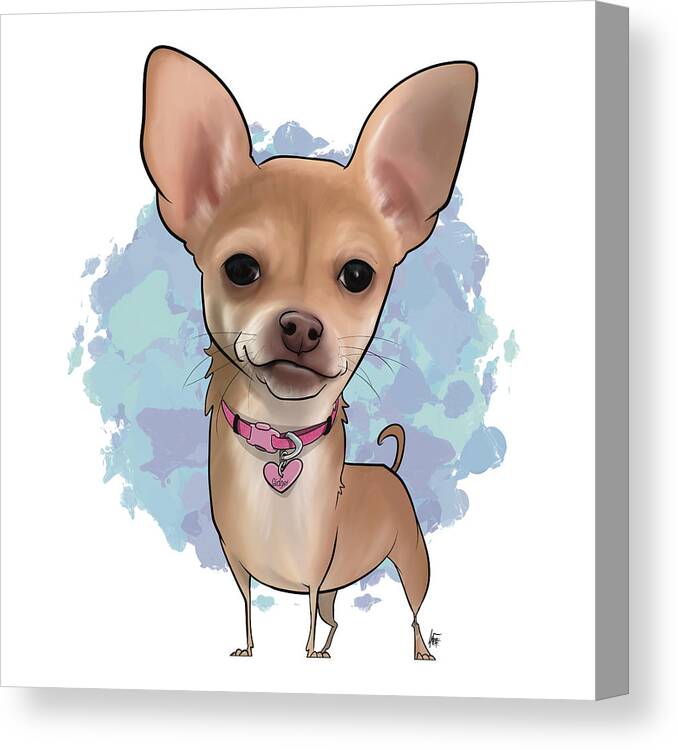 6569 Canvas Print featuring the drawing 6569 Guilinger by Canine Caricatures By John LaFree