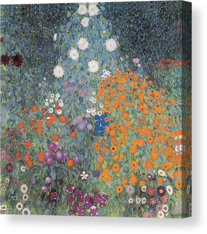 Gustav Klimt Canvas Print featuring the painting Flower Garden by Gustav Klimt