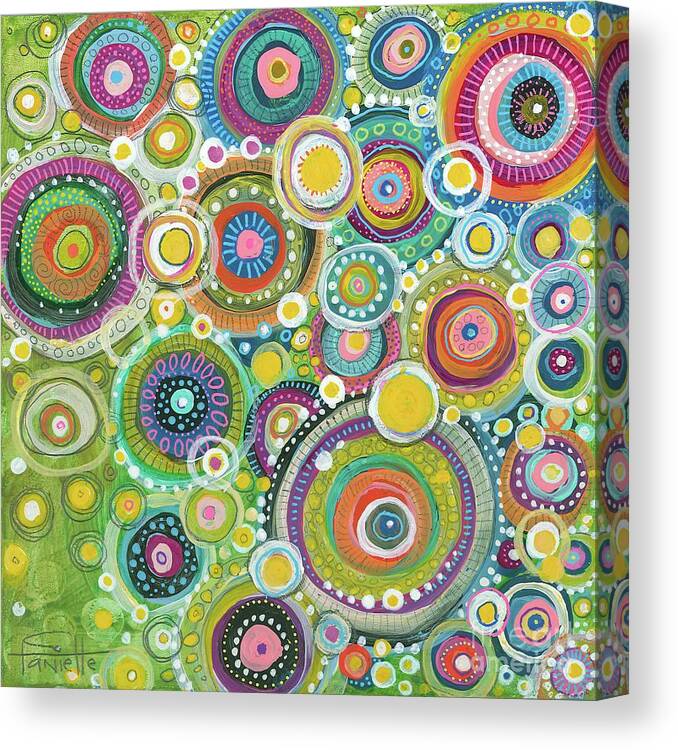 Circles Painting Canvas Print featuring the painting A Beautiful Mess by Tanielle Childers