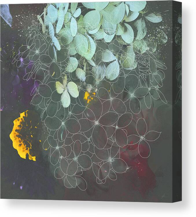 Floral Abstract Canvas Print featuring the digital art A Bit of Lace by Gina Harrison