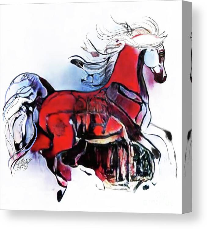 #nftartist #nftcollection #nftdrop #contemporaryart Canvas Print featuring the digital art A Cantering Horse 005 by Stacey Mayer
