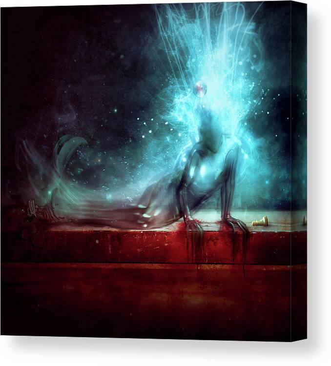 Agony Canvas Print featuring the digital art A Dying Wish by Mario Sanchez Nevado