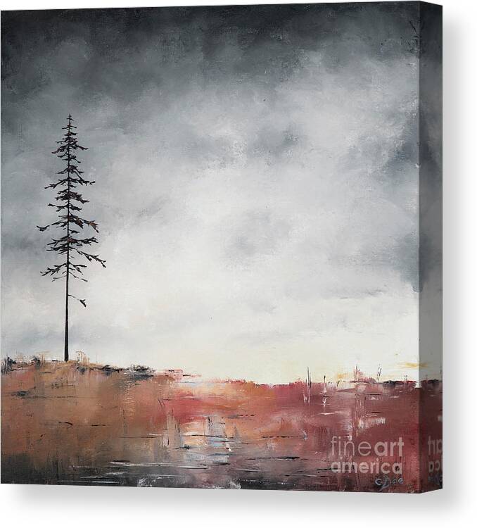 Marsh Canvas Print featuring the painting A MIsty Afternoon by Carolyn Doe