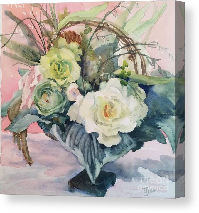 Flowers Canvas Print featuring the painting A Tisket, A Tasket by Elizabeth Carr