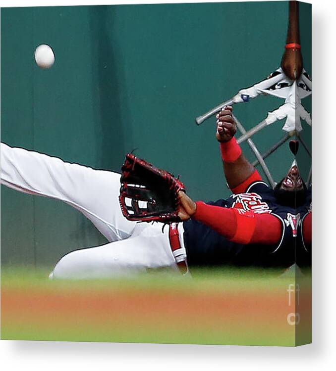 People Canvas Print featuring the photograph Abraham Almonte and Eric Hosmer by Ron Schwane