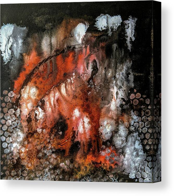 Kiss Canvas Print featuring the painting Abstract Memories of a KISS Concert by Lee Beuther