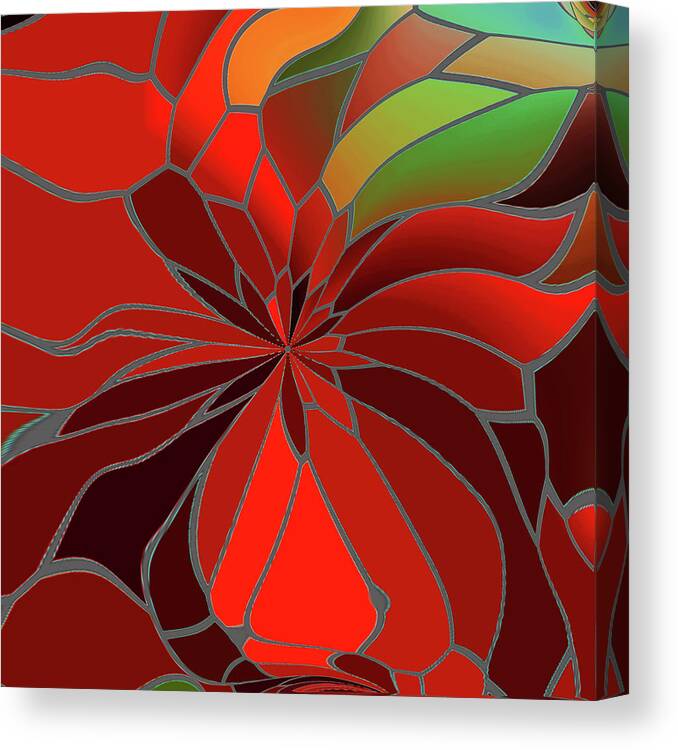 Flower Canvas Print featuring the digital art Abstract Poinsettia by Melinda Firestone-White