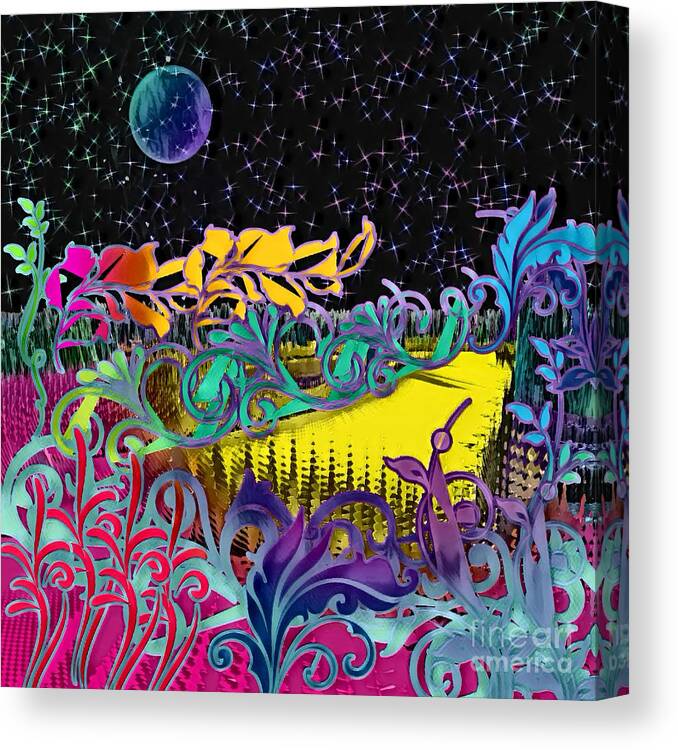 Planet Canvas Print featuring the digital art Adwilliafe Garden by Rachel Hannah