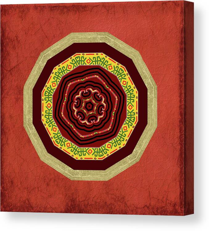 Symbol Canvas Print featuring the mixed media African Celt Bloom Mandala by Kandy Hurley