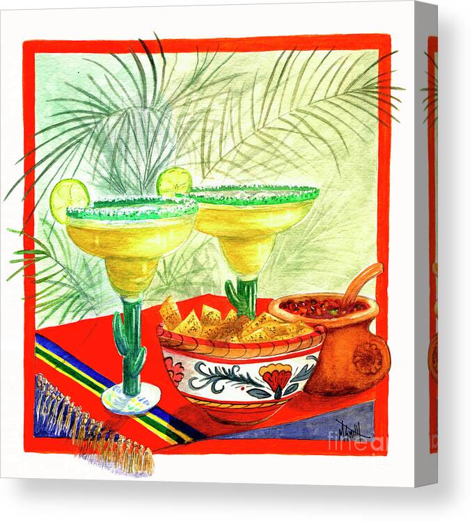 Margaritas Canvas Print featuring the painting Agave Amigos by Marilyn Smith
