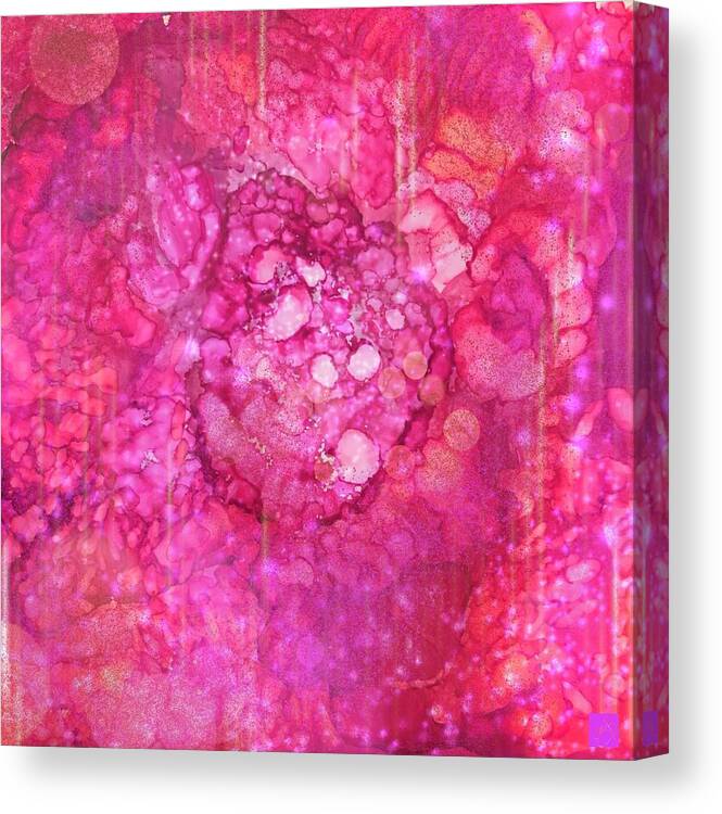 Pink Canvas Print featuring the mixed media Alcohol Pink by Eileen Backman