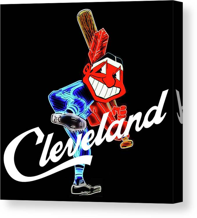 Chief Wahoo Canvas Print featuring the mixed media Always the image of Cleveland by Pheasant Run Gallery