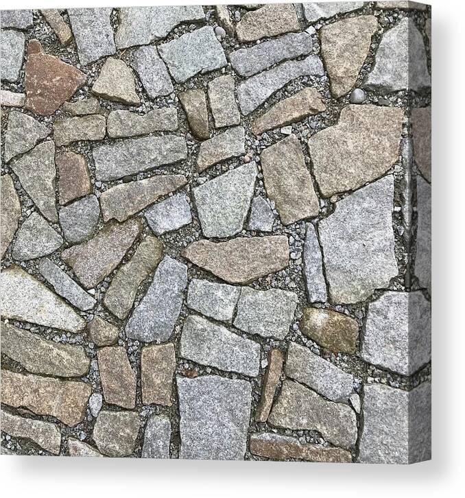 Pavement Canvas Print featuring the photograph Ancient Paving of Flat Stones by Jan Dolezal