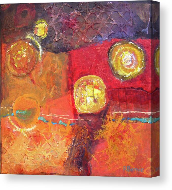 Color Canvas Print featuring the painting Ancient Wisdom Mixed Media Abstract Painting by Robie Benve