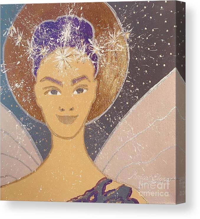 Angel Canvas Print featuring the painting Angel Barbara by Monica Elena