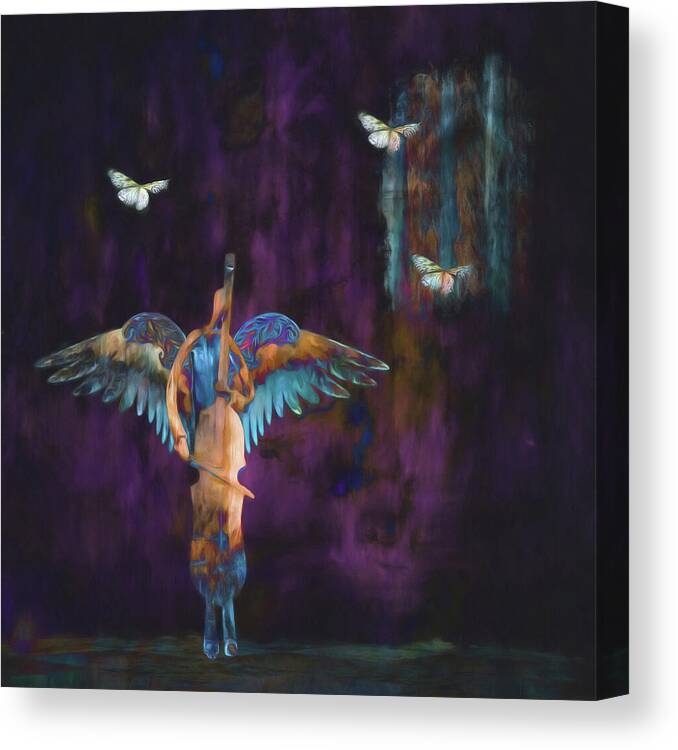 Dark Canvas Print featuring the digital art And They Call Her Angel by Marilyn Wilson