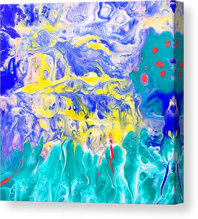 Abstract Canvas Print featuring the painting Apple Beach by Christine Bolden