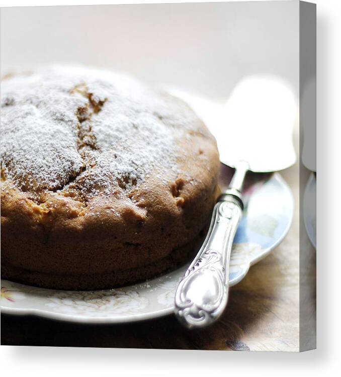 Shadow Canvas Print featuring the photograph Apple Cake by Gregoria Gregoriou Crowe fine art and creative photography.