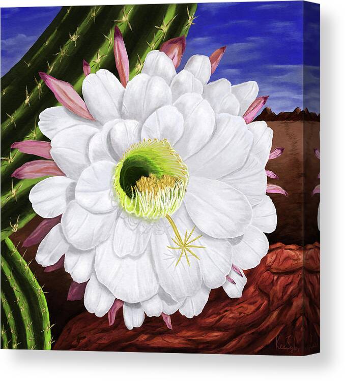 Argentine Canvas Print featuring the digital art Argentine Giant Cactus by Ken Taylor