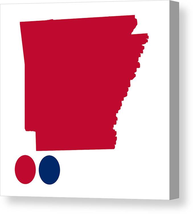  Arkansas Map Canvas Print featuring the digital art Arkansas USA by Bob Pardue