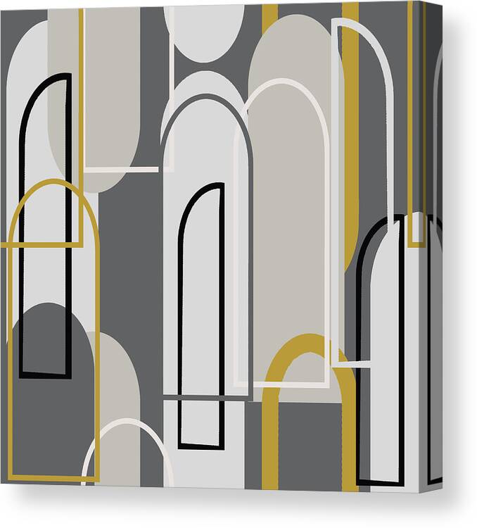 Arch Canvas Print featuring the digital art Art Deco Arch Window Pattern 3500x3500 seamless repeat by Sand And Chi