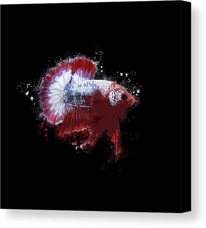 Artistic Canvas Print featuring the digital art Artistic FCCP Betta Fish by Sambel Pedes