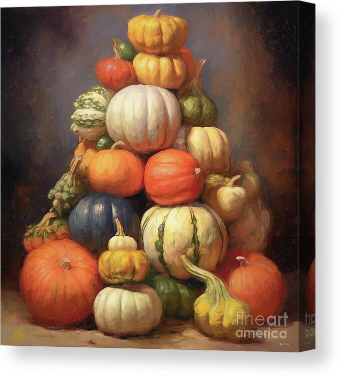Autumn Canvas Print featuring the painting Autumn Harvest by Tina LeCour