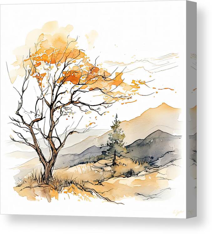 Four Seasons Canvas Print featuring the painting Autumn Leaves by Lourry Legarde
