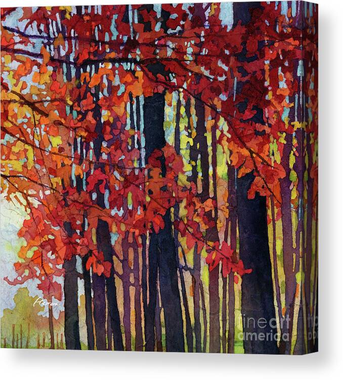 Path Canvas Print featuring the painting Autumn Rapture - Forest 2 by Hailey E Herrera