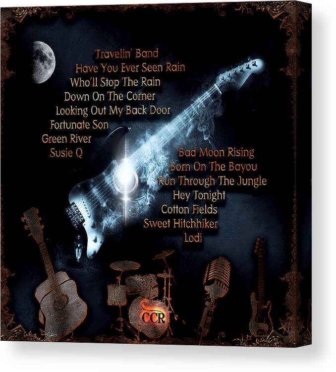 Classic Rock Canvas Print featuring the digital art Bad Moon Rising by Michael Damiani