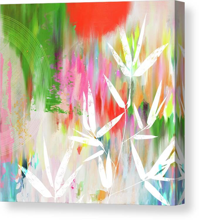 Bamboo Canvas Print featuring the mixed media Bamboo Garden- Art by Linda Woods by Linda Woods