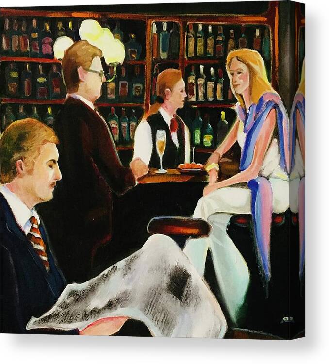 Bar Canvas Print featuring the painting Bar by Lana Sylber