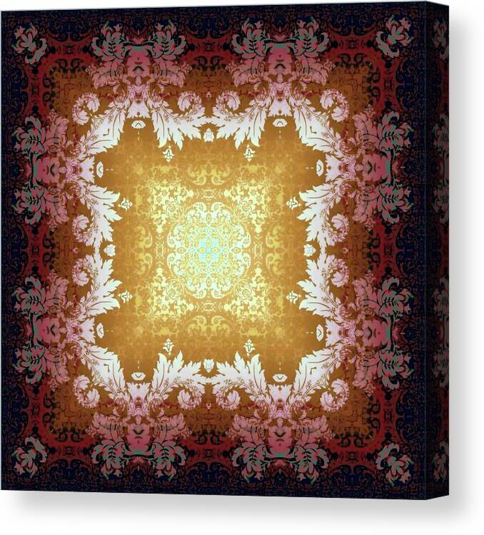 Digital Canvas Print featuring the digital art Baroque Kaleidoscope Busted Grunge by Charmaine Zoe