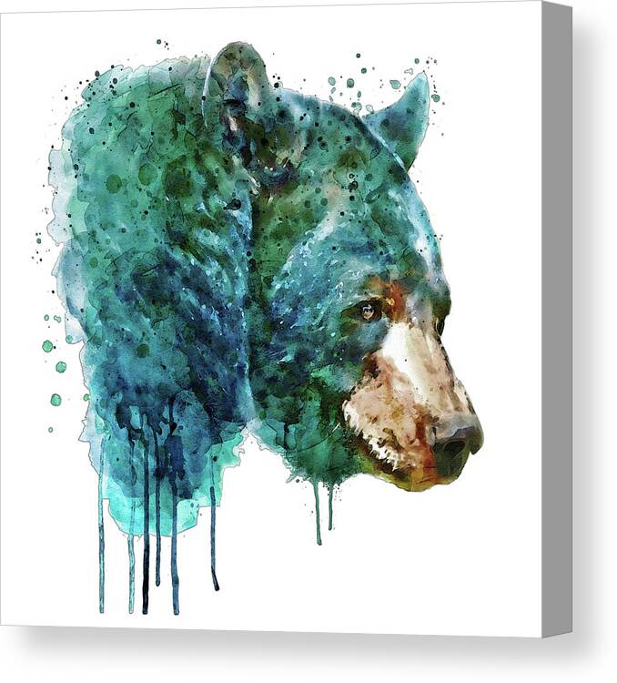 Marian Voicu Canvas Print featuring the painting Bear Head by Marian Voicu